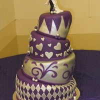 Dana Bride wanted something funky and young in purple and silver. The colors did not photograph well.