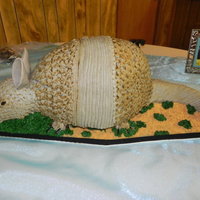 Armadillo Red Velvet carved Armadillo Groom's Cake - all Cream Cheese Crusting Buttercream except fondant/gumpaste ears.