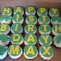 1St Birthday Fondant topped cupcakes I made for my nephew's first birthday