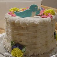 First Basketweave This is the first basketweave cake I did. This was for the final cake in the Wilton 2 Cake Decorating Class.