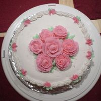Rose Cake One of the first cakes I made with roses..