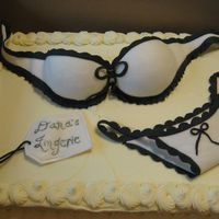 Lingerie Shower RV cake w/CC icingw/fondant lingerie