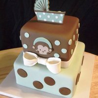 Monkey Buggy This was for a baby shower - all fondant covered. Buggy is made from gumpaste.