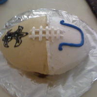 The Snowed In Superbowl Cake Was snowed in. Could not go to my cousin's Super Bowl party. I decided to have my own. Baked my first football cake for the Super Bowl...