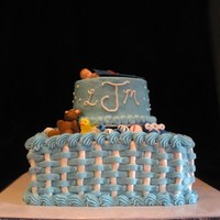 Baby Boy Shower Cake Made this for a friend's baby shower. The baby's dad is an Auburn grad. The bottom tier was tiramisu cake and the top tier was...