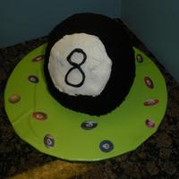 8 Ball Cake 8 ball cake for my son's 8th birthday. He loves playing pool with his dad so I thought this would be a fun cake. He asked for a...