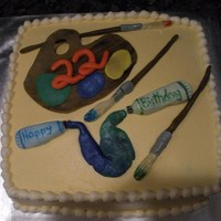 Jenn's Art Themed Cake Made for my sister's 22nd birthday--she's an art education major. Amaretto cake with mocha filling.