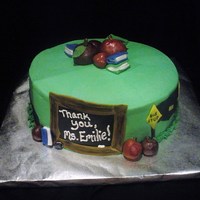 Teacher Retirement Cake Made this for my son's teacher. Sorry my picture is so dark. I combined ideas from other cakes seen here on CC.