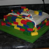 Lego Cake Made for my son's 8th birthday--he's obsessed with legos. I've seen lots of variations of this cake on CC and knew my son...