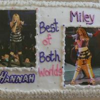Hannah Montana - Miley Cyrus I made this cake for my niece. I laminated pictures from the concert I took her to that week so she could have a keepsake. I layed each of...