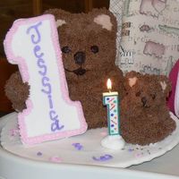 Teddy Bear First Birthday Cakes These are made from Wilton's 3-D bears in regular and mini size. The #1 is cardboard covered with fondant (as is the plate) and...