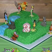 Tinker Bell And Pixie Hollow I made this for my daughter's 3rd birthday. I found the figurines at the store and put them on "grass" covered 10"...