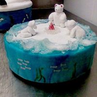 Polar Bear Cake I made this to go along with my Penguine Cake.