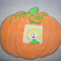 Peter Peter Pumpkin Eater ...Had a wife and couldn't keep her. He put her in a pumpkin shell and there he kept her very well! Sugar cookie with royal icing.