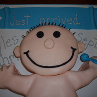 Baby Cake This was cake designed to match the baby's shirt (bris cake). Covered fondant