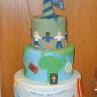 Reflection Cake This cake was done for our head of school who was moving on. It reflects his passion, interests. The blue heron is the school mascot. It is...