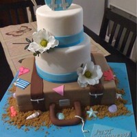 Wedding Cake Travelling beachy themed