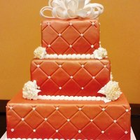 Tequila Sunrise This is a display for a modern quinceanera cake. The color reminded me of the drink tequila sunrise.