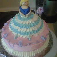 Ballerina Girl The torso, head, and arms are made of fondant. The dress was made with half of the wilton sports ball pan. The cake is strawberry and the...