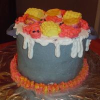 Crawfish Pot This cake was three rounds stacked. All is in buttercream except for potatoes, corn and handles. I formed all of them out of fondant.