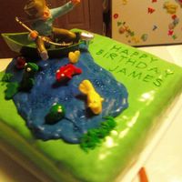 Fishing Cake This was a last minute order for a birthday cake, all they said was fishing. So here's what I ended up with