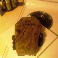 50Th Birthday Made this cake last minute for a 50th bday, coffin with dark roses