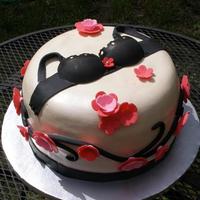 Lingerie Bridal Shower Yellow Sour Cream Butter Cake with Chocolate fudge butter cream and Satin Ice Fondant. 10" x 5";. Covered with Ivory fondant and...