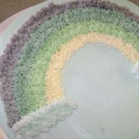 Another_Rainbow_View.jpg my very first cake. vanilla with mango filling.Wilton buttercream