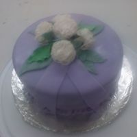 Fondant_Cake.jpg lemon with blueberry filling. Made in my fondant and gumpaste class.