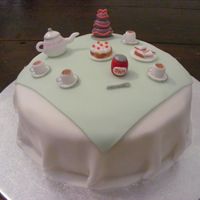 Nans Cake All fondant decoration. Victoria sponge cake.