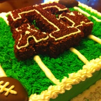 Texas A&m Cake I made this cake for a birthday party. The lettering was cut out of another cake and placed on top. The footballs on the sides are cake...