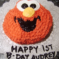 Elmo Cake Elmo cake made for my nieces 1st b-day. White cake store bought frosting.
