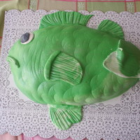 Fish Father's Day This was the father's day cake for my husband a few years back. It was lots of fun. We used MMF, luster dust and a plastic bottle cap...
