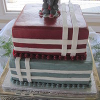 Alabama Groom's Cake 10 & 8 inch squares, iced in buttercream. Elephant & strips are fondant. Chocolate WASC. Thanks for looking!