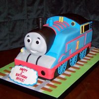 Thomas The Tank Engine For a friend's son's b-day. All fondant covered white cake.
