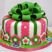 Final Fondant/gumpaste Cake My final cake for the Wilton F/GP class. I had a good time with the decorating part, but not the covering part. It was a disaster, but it...