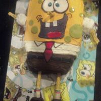 Spongebob Squarepants Birthday Cake Spongebob's frosting was buttercream. Tie, blue pupil, sock stripes were made from Airhead taffy. eyes, spongeholes, belt, socks and...