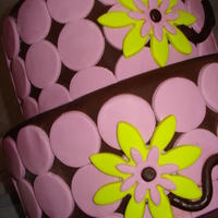 Pretty In Pink Pink and Brown first birthday cake. The mother wanted something very simple, elegant, different, and matching her pink and brown party...