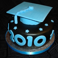 Graduation Hat Graduation hat on top of an 8'' cake, with chocolate fondant airbrushed with black. The hat is fondant (with C.M.C.) on top of...