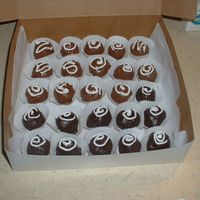 Cake Bon Bons Cake crumb bon bons with dipped chocolate.