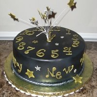 2011 9 inch chocolate chip cookie cake with carmel pecan filling .Icied and decorated with fondant, with a hint of gold and silver air brushing...