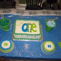 The Big One! I made these cakes for my twins' first birthday. Alot of work, but worth it in the end.