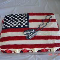 Flag Cake I made this for my brother when he enlisted.