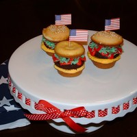 All American Hamburger Made cupcake hamburgers for the family July 4th cook-out this year! They were so much fun to make and everyone loved them. TFL!