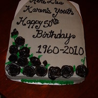 Over The Hill Made this for a friend who turned 50. Yellow cake with buttercream icing. TFL!