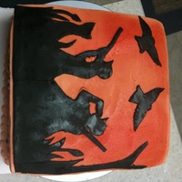 Duck Hunting My version of a cake seen here. A 21st birthday cake for an avid duck hunter. I used orange buttercream, then red wilton spray paint....