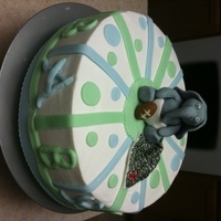 Baby Shower Cake For Alabama Fan I made this baby shower cake for an avid University of Alabama fan. I made a baby Al out of fondant with a football and a houndstooth...