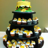 Hamburger Hamburger cupcake tower