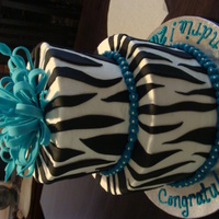 Zebra Graduation Cake Buttercream with fondant accents