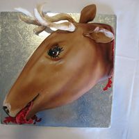 Deer Head Grooms Cake THis guy like the godfather horse head I made and wanted a deerhead for his grooms cake.It is all fondant. The antlers are on wireswww....